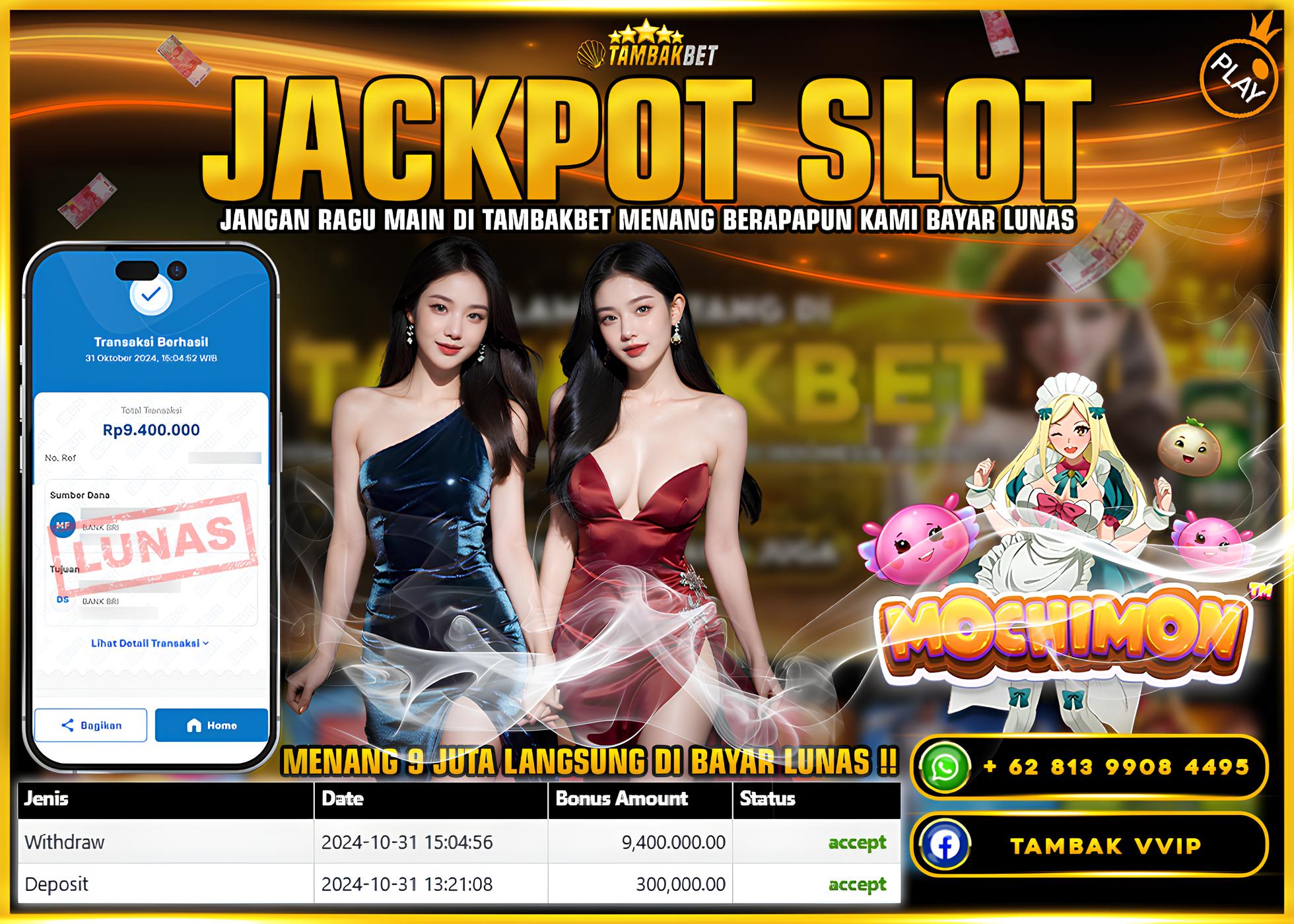 BUKTI JACKPOT SLOT MOCHIMON DI TAMBAKBET